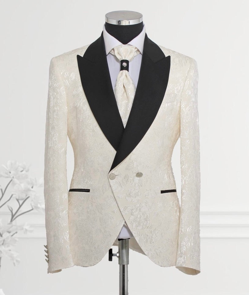 White & Black Feather Tuxedo