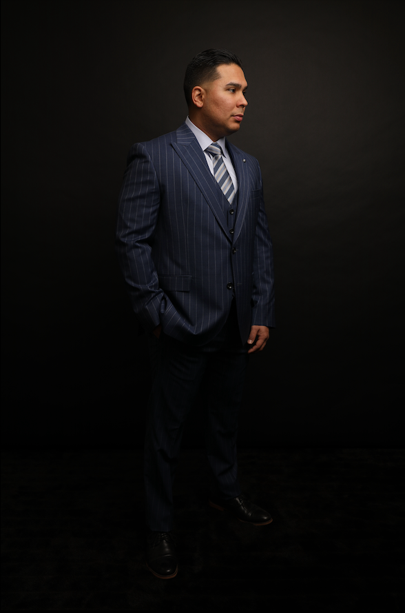 Jack Victor Navy Blue Pinstriped