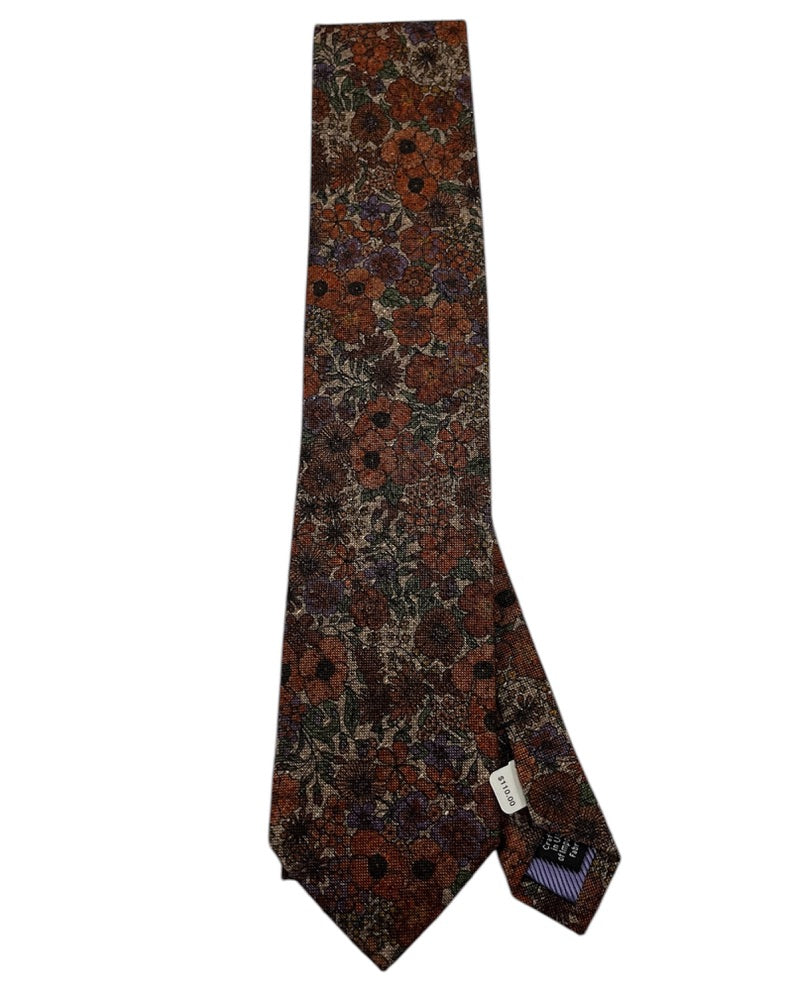 Brown Floral Tie