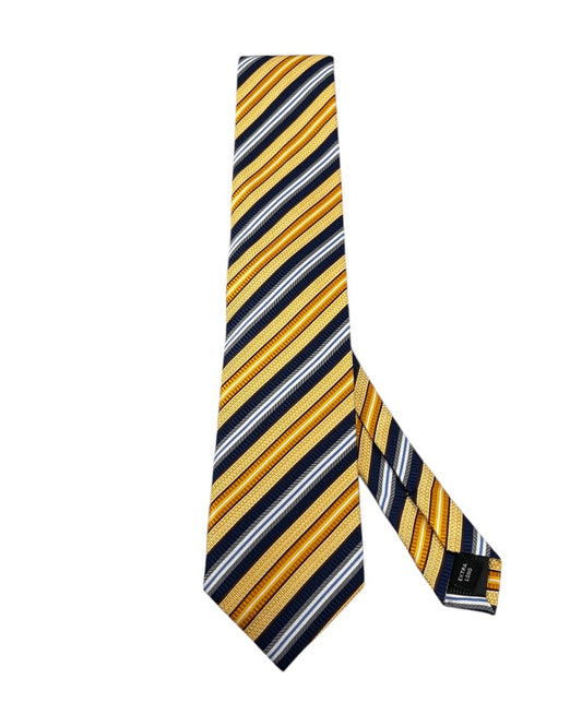 Yellow and Blue Regimental Striped Tie