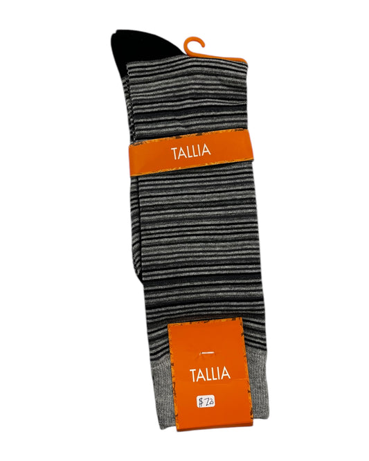 Tallia Black and Grey Striped Socks