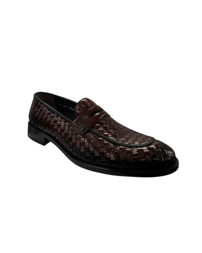 Woven leather Penny Loafer