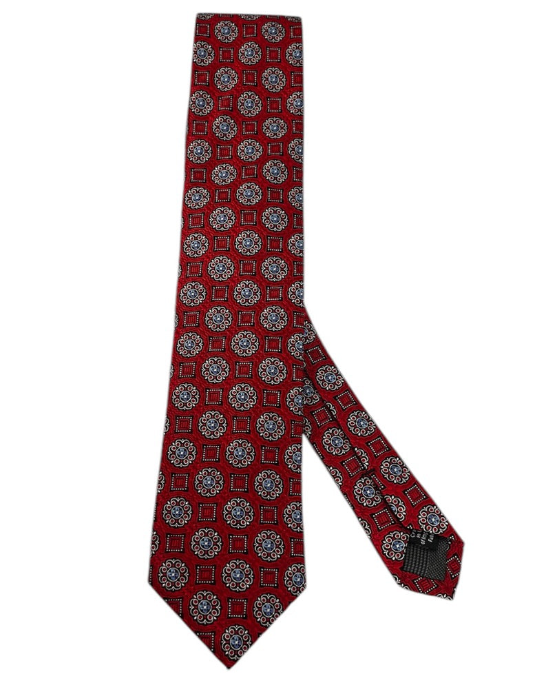 Red Floral Patterned Tie