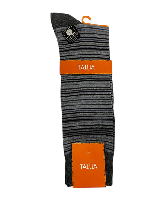 Tallia Grey and Black Striped Socks