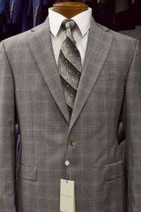 Jack Victor 304 Napoli CT - Grey with Blue Plaid